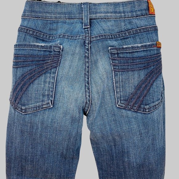 7 For All Mankind Dojo Cropped Blue Jeans 28x20.5 - Picture 7 of 7